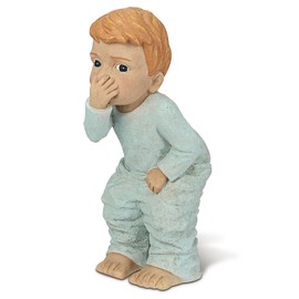 Carracci Boy Holding Nose Sculpture, Funny Bathroom Decor, 6" High Toilet Statue Bathroom Shelf Decor, Resin Home Decor, Abstract Funny Statue Bathroom Figurines for Shelves Desktops