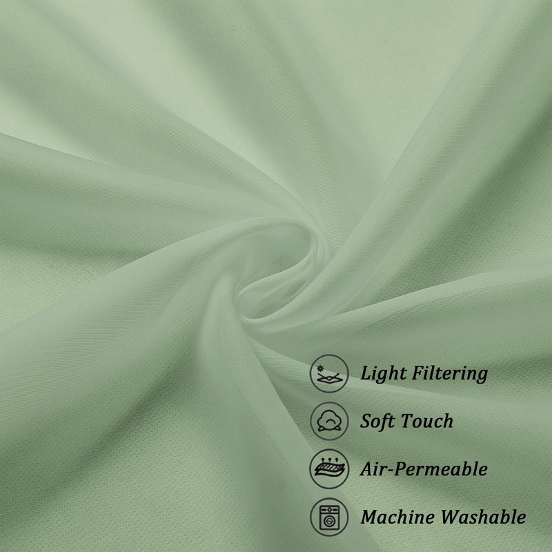 Chyhomenyc Sheer Window Valance Curtains, 42x14 Inches 2PCS, Light Filtering
