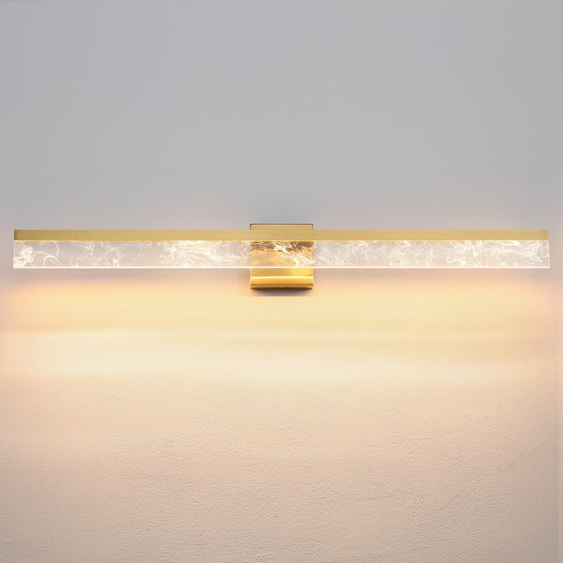 AIJIASI 39-Inch Brushed Gold Vanity Light Fixture, 28W Dimmable LED