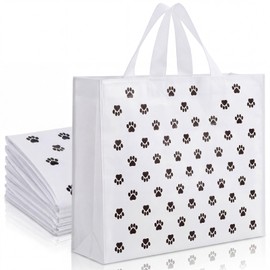 50 Pcs large Dog Paw Plastic Shopping Bags with Handles 16x12