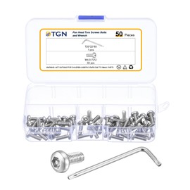 DTGN M4x12mm Pan Head Torx Security Screws - 50Pack - Good for Machinery - 304 Stainless Steel Tamper Proof Torx Security Fasteners & Wrench - Silver Tone