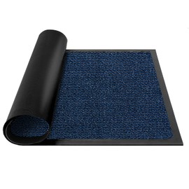 STL Washable Door Mats (40x60cm) Indoor & Outdoor Non-Slippery Heavy Duty Absorbent Dust & Dirt Grabbing Trapper Door mats Floor Barrier Rubber Back Blue-Colour