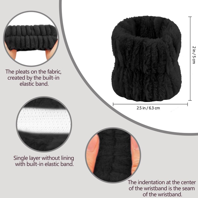 Atoden Spa Headband and Wristband Set Skincare Headband Makeup Headband