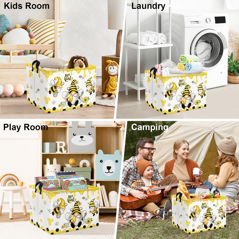 Clastyle Spring Summer Flower Honeybee Storage Basket Gnome Bee Baby