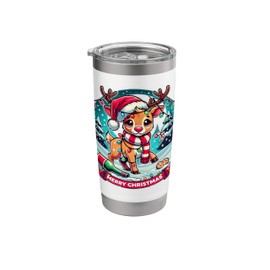 Weihnachten T-Shirt Damen Geschenke für Ihn Lustiges Rentier Stainless Steel Insulated Tumbler