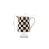 Porlien Checker Porcelain Creamer Pitcher Set of 2, Ceramic Milk