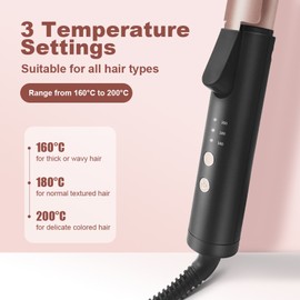 Electric Hair Curling Iron 25mm Portable Hair Curler Adjustable Temperature Hair Styling Tool with Heat-Resistant Sleeve 360° Rotating Cord for Women and Girls