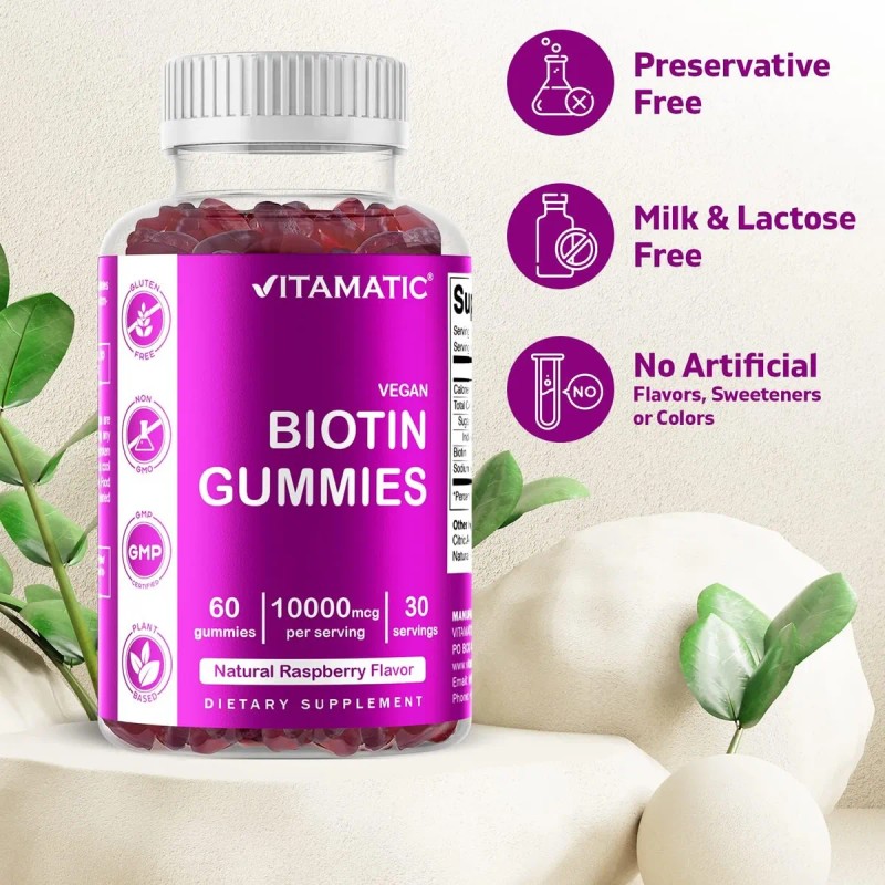 Gomitas De Biotina 10000mcg Vitamatic 60 Gomitas Veganas