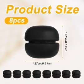 8 pairs Magnetic Hijab Pins, Small Hijab Magnets Multi-Purpose No-Snag Scarf Clasp Pinless Brooch for Women Men Shawl Scarves Clothes (Black)