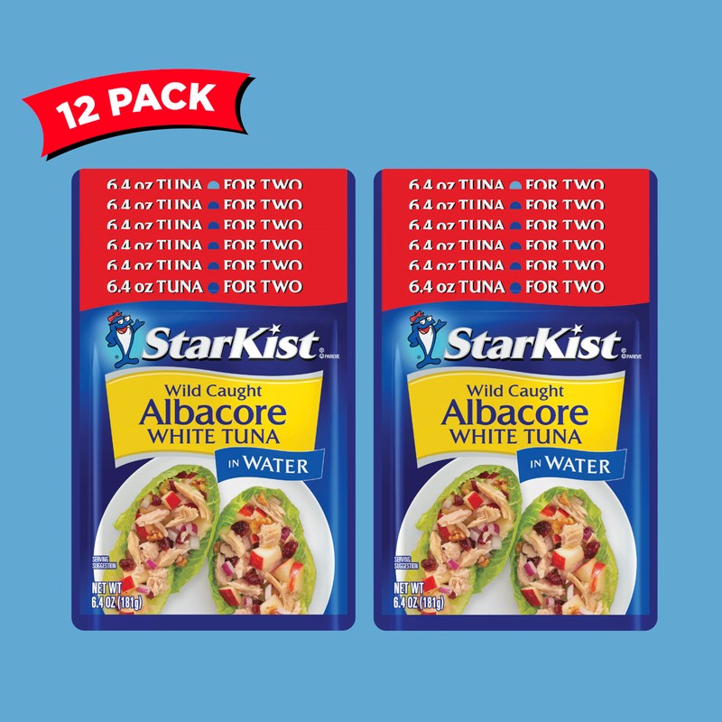 StarKist Albacore White Tuna in Water, 6.4 oz Pouch (12