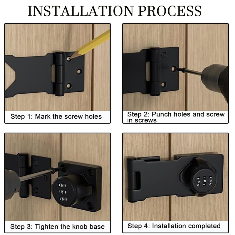 Yuaiosn Letter Box Combination Lock, Password Letter Box Lock, Cam