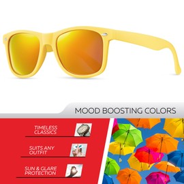 Retro Rewind Polarized Sunglasses for Men and Women - UV Protection Classic Mens Womens Sun Glasses - Cool Vintage 80s Shades