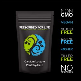 Prescribed for Life Calcium Lactate Pentahydrate - 14% Calcium USP Powder, 1 kg