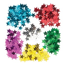 Baker Ross AV867 Star Shaped Sequins for Kids' Crafts and Art Projects, Cards, Party Bags, and Decorations (90g Jar)