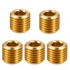 5 PCS 1/4" NPT Male Pipe Plug Fitting Set Brass