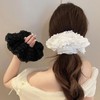 TUCEWP 2Pcs Scrunchies for Women Girls Black White Lace Scrunchies