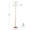 Globe Electric 61000053 62" Floor Lamp, Faux Wood Finish, Pleated
