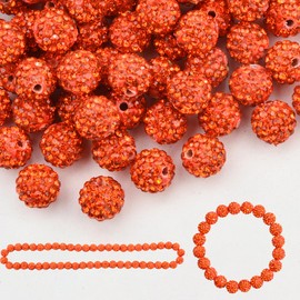 200 abalorio de arcilla de diamantes de imitación de 10 mm para manualidades, colección de hielo, estilo brillante, diseño redondo de bola de discoteca, brillo elegante para hacer collares y joyas