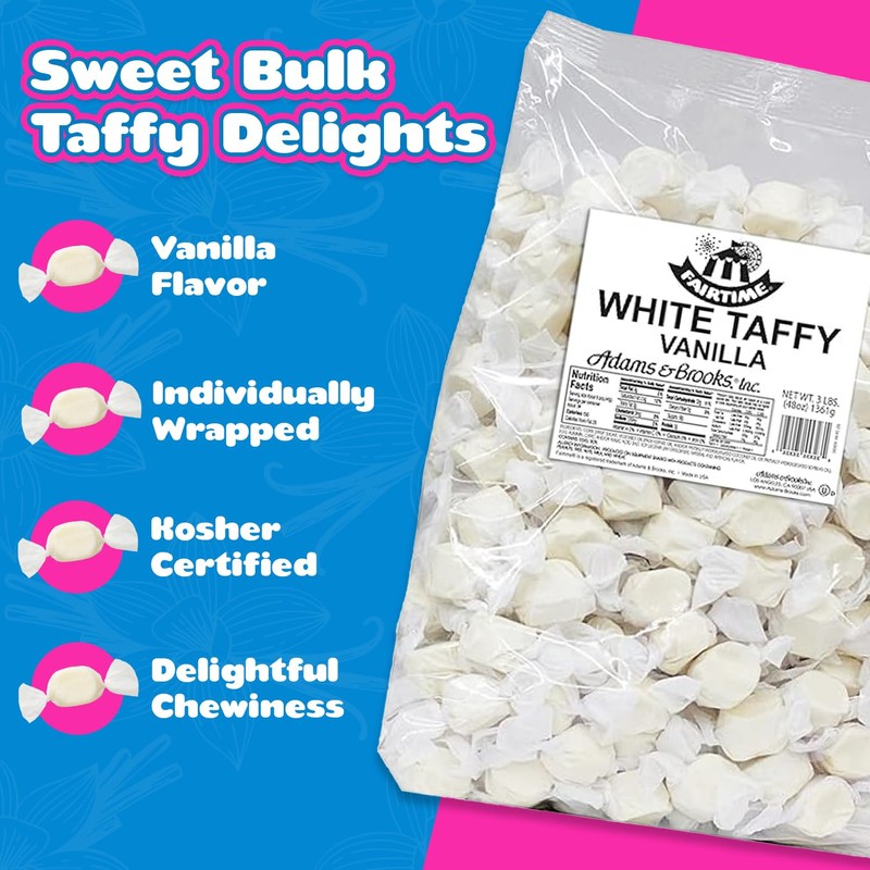 Fairtime White Vanilla Taffy, 3 Pound Bag (Pack of 1)