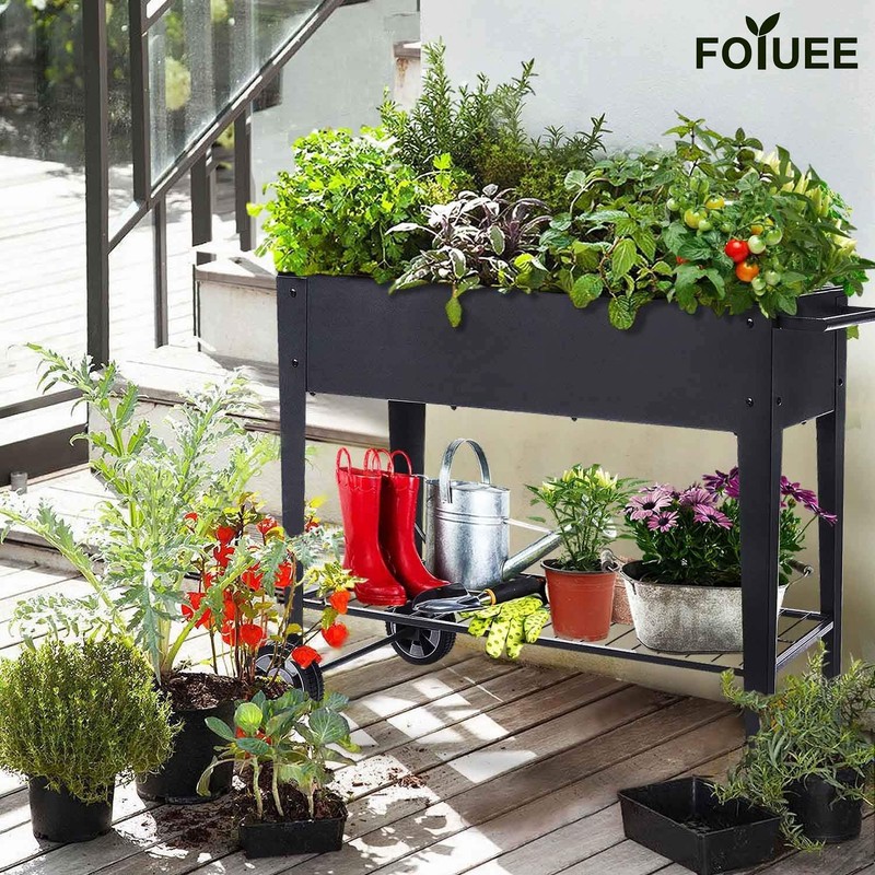 FOYUEE Raised Planter Box with Legs Outdoor Elevated Garden Bed