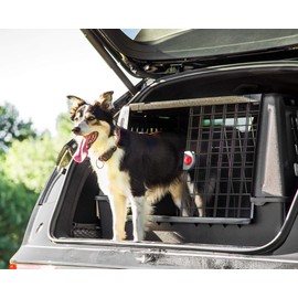 Ferplast Atlas Vehicle SUV Dog Crate, Assembled Car Dog Crate Measures 32L x 20W x 24H & is Ideal for Small to Medium Dog Breeds, Black