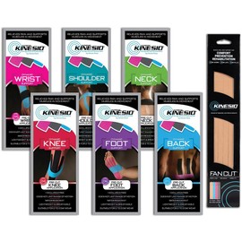Kinesio Kinesiology Tape: 3 strips/package (Blue & Black Shoulder Strips)