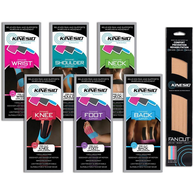 Kinesio Kinesiology Tape: 3 strips/package (Blue & Black Shoulder Strips)