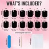 Short Press on Nails Black Short Square Fake Nails with