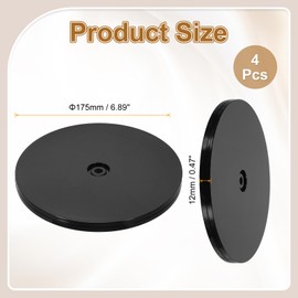 sourcing map 4Pack Acrylic Lazy Susan Turntable, 7" Spinner Lazy Susan Turntable Organizer, Acrylic Ball Bearing Rotating Tray for Pantry Spice Rack Decorating, Black