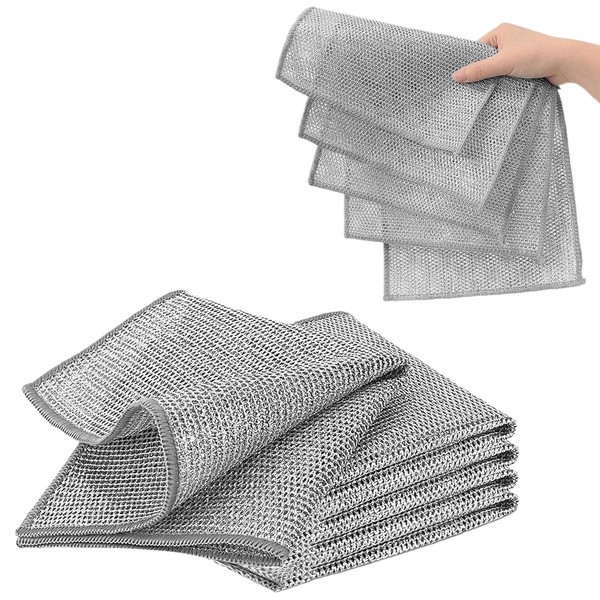 10 PCS Double Layer Wire Dishwashing Cloths Non Scratch Multipurpose