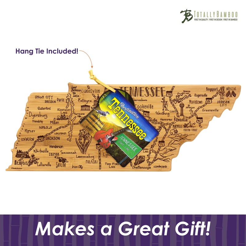 Totally Bamboo Tennessee State Destination Bamboo Serving and Cutting Board