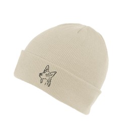 The House Of Dog: German Shepherd Dog Owner Gift. Classic Cuffed Unisex Beanie Ski Hat with Embroidered Design. Oatmeal