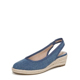 LifeStride Womens Kayden Wedge Sandal Blue Denim 8 W