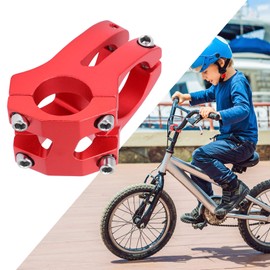 Bike Short Stem 25.4x35mm Aluminum Alloy Corrosion Resistant Bicycle Hollow Stem Bike Handlebar Short Stem Riser Red Durable Long Time Use