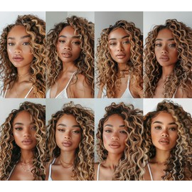 Magibrunette Ombre Curly Wave Bundles 18-22 Inch Two Tone Brazilian Hair 3 Bundles for Black Women