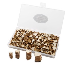 TAIYOU Pack of 400 Small Wooden Hearts, Mini Wooden Hearts, Scatter Decoration, Wooden Heart Embellishments, Wooden Discs Decoration for Crafts for DIY Crafts Embellishments Table Decoration 6 8 10 12