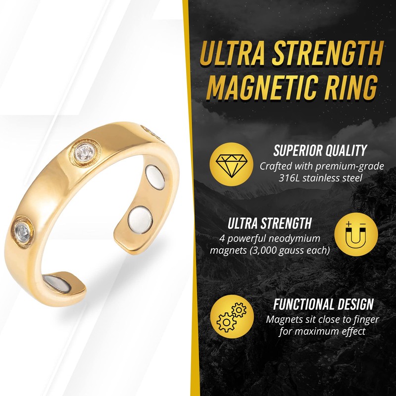 MagnetRX® Magnetic Ring for Women - Elegant Crystal Ring -