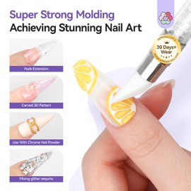 Saviland Nail Art Sculpting Gel: Super Strong Molded 3D Nail Art 60g Clear Solid Sculpting Gel Non-Stick Nail 3D Gel Large Capacity Nail Extension Salon 01