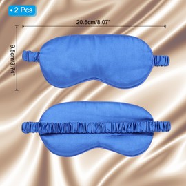 PATIKIL Silk Sleep Mask, 2 Pack Soft Satin Eye Protective Mask Blackout Eye Cover with Elastic Straps for Side Sleeping Women Men Travel, Blue