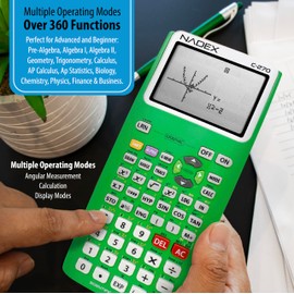 Scientific Calculator with Graphing, Includes Carrying Case, for College and High School Students, Calculus, Algebra, Geometry, Trigonometry, Statistics, Physics, Chemistry, Green