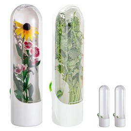 PUXING 2pcs Herb Saver for Refrigerator Herb Saver Pod Asparagus Container For Fridge Cilantro Containers for Refrigerator Herb Keeper for Cilantro, Parsleys(COLOR:white+transparent)