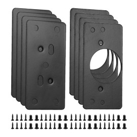 PATIKIL Hinges Repair Plate, 4set Stainless Steel Cabinet Door Hinge Repair Kit Plate with Mounting Screws for Wooden Cupboard Kitchen Door Furniture,Black