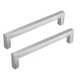 Goldenwarm Furniture Handle Bar Handle Brushed Stainless Steel Cupboard Handles Drawer Handles Kitchen Cabinet Square Handle