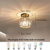 Hudi Fyier Chandelier Crystals Ceiling Lighting Fixtures, Small Semi Flush