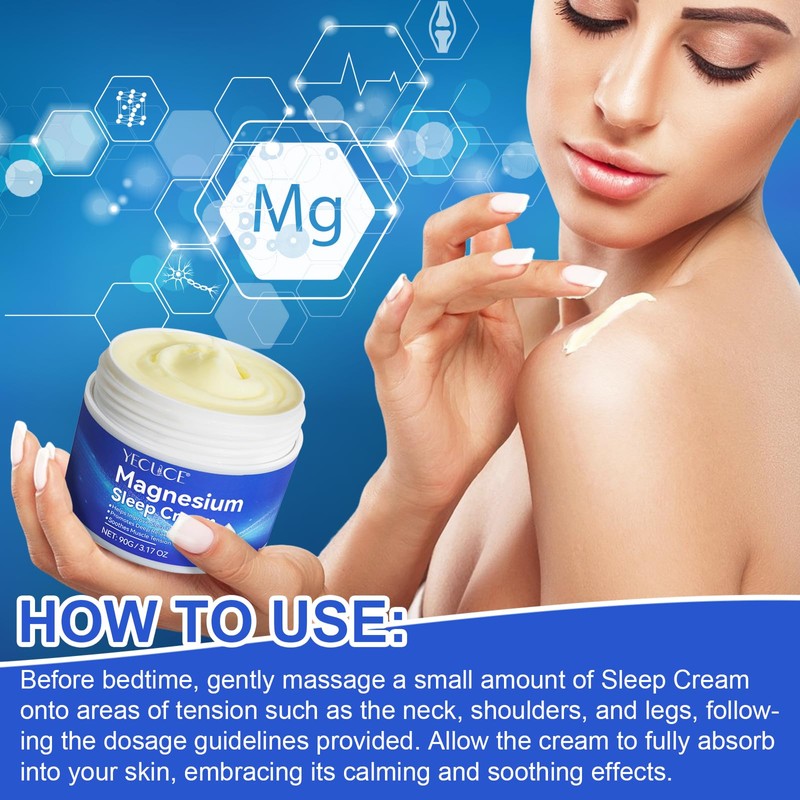 Magnesium Lotion,Pure Magnesium Cream for Better Sleep,Leg & Joint Care,Non-Greasy