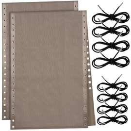 Queekay 2 Pcs Gravity Chair Replacement Fabric with 8 Bungee Cord Lounge Cloth Mesh Patio Chair Repair Kit Sling Fabric Replacement for Patio Recliner Outdoor Lawn Pool Beach (63" X 21",Light Brown)