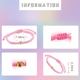 Rosa Initiale Armband Weave Rope Letter Armband für Frauen Herz Charme A-Z Geburtstag Geschenke Handmade Adjustable Schmuck für Paar Tochter Sohn Mutter weiblich Männer Schmuck Geschenk (E)