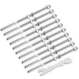 uxcell 30 Pack Cable Railing Kit, 6" Long 1/8" Swage Threaded Stud Tensioner, T316 Stainless Steel End Fitting Terminal for 4x4 2x2 Wood Metal Post, Deck Stair