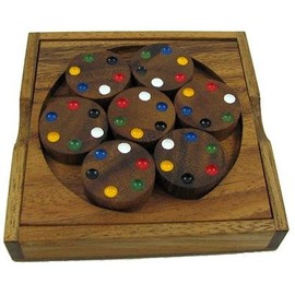 Circles Color Match Brain Teaser Wood Puzzle