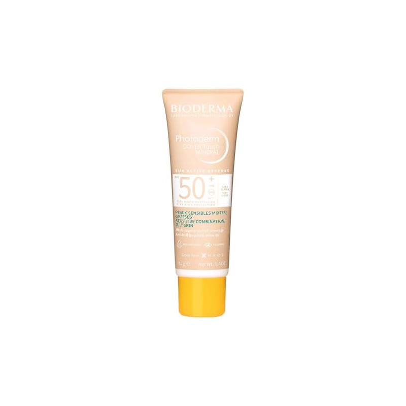 BIODERMA, Protector Solar, Photoderm COVER Touch Mineral Tono MClaro, FPS50+,
